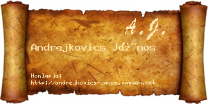 Andrejkovics János névjegykártya