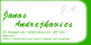 janos andrejkovics business card